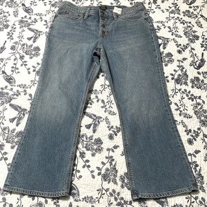 J. Crew mid rise flare crop button fly new with tags jeans 30 NEW